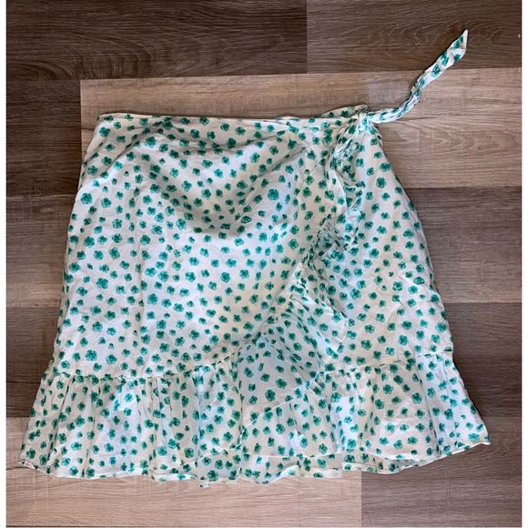 Rebecca Taylor Emerald Daisy Faux Wrap Skirt, Size 8, MSRP $295 - Picture 2 of 12